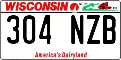 WI license plate 304NZB
