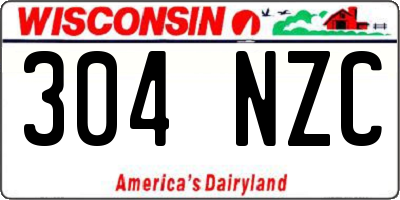WI license plate 304NZC