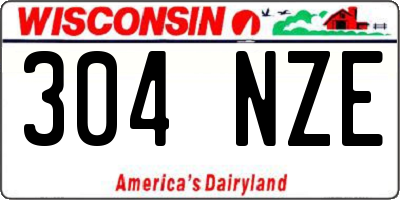 WI license plate 304NZE