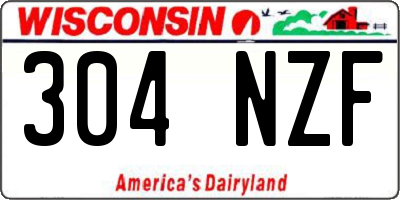 WI license plate 304NZF