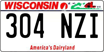 WI license plate 304NZI