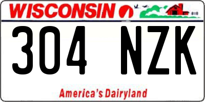 WI license plate 304NZK