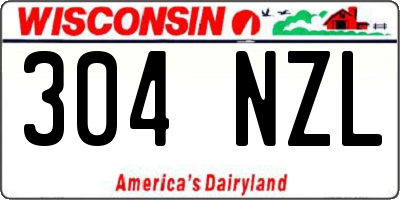 WI license plate 304NZL