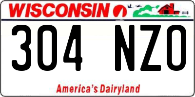 WI license plate 304NZO