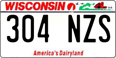 WI license plate 304NZS
