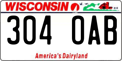 WI license plate 304OAB
