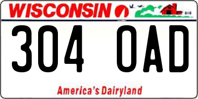 WI license plate 304OAD