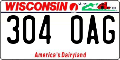 WI license plate 304OAG