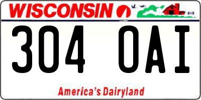 WI license plate 304OAI