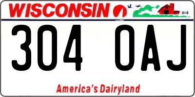 WI license plate 304OAJ