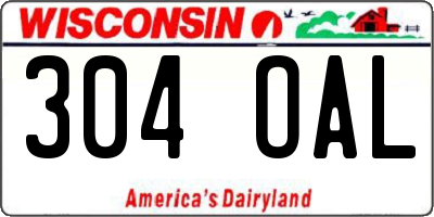 WI license plate 304OAL