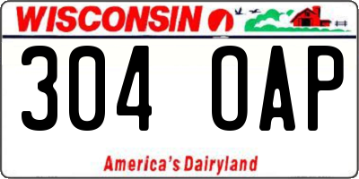 WI license plate 304OAP