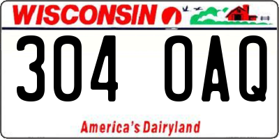 WI license plate 304OAQ