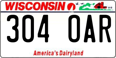 WI license plate 304OAR