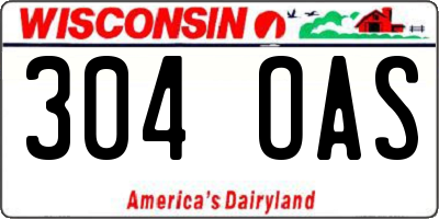 WI license plate 304OAS