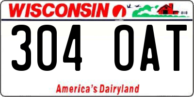 WI license plate 304OAT
