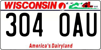 WI license plate 304OAU