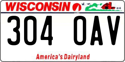 WI license plate 304OAV