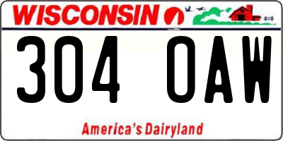 WI license plate 304OAW