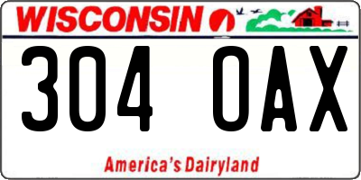 WI license plate 304OAX
