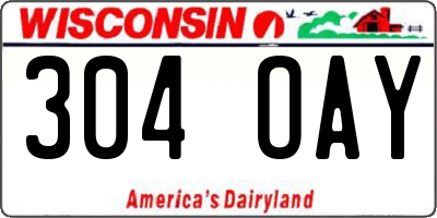 WI license plate 304OAY