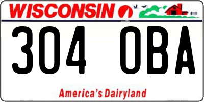 WI license plate 304OBA