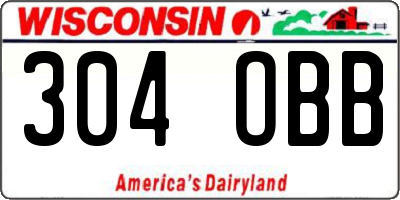 WI license plate 304OBB