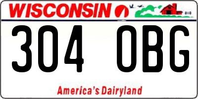 WI license plate 304OBG