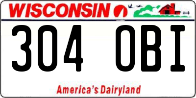 WI license plate 304OBI