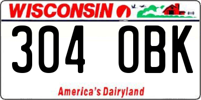 WI license plate 304OBK