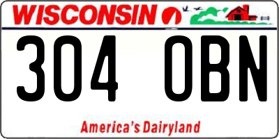 WI license plate 304OBN