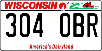 WI license plate 304OBR