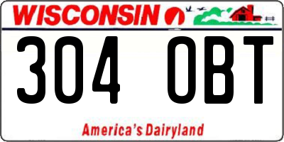 WI license plate 304OBT