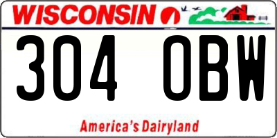 WI license plate 304OBW