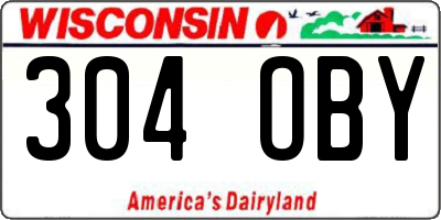 WI license plate 304OBY