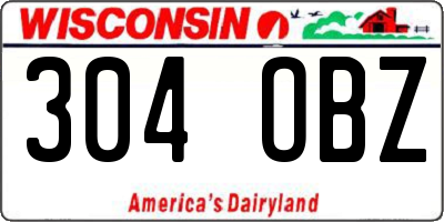 WI license plate 304OBZ