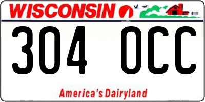 WI license plate 304OCC