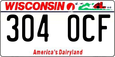 WI license plate 304OCF