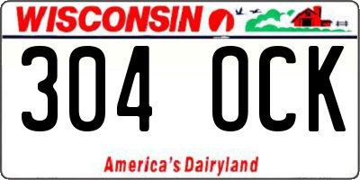 WI license plate 304OCK
