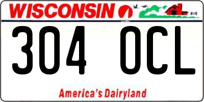 WI license plate 304OCL