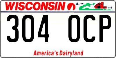WI license plate 304OCP