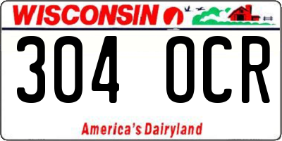 WI license plate 304OCR