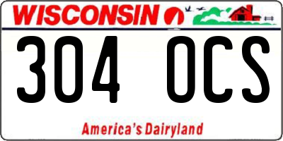 WI license plate 304OCS