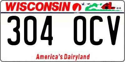 WI license plate 304OCV