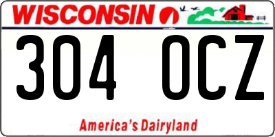 WI license plate 304OCZ