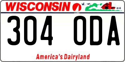 WI license plate 304ODA