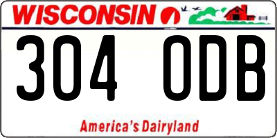 WI license plate 304ODB