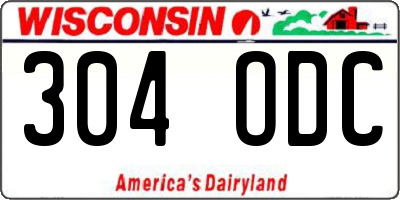 WI license plate 304ODC