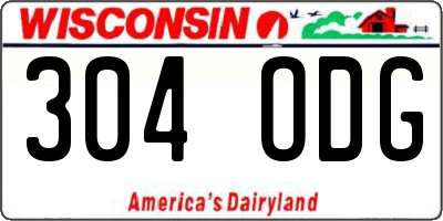 WI license plate 304ODG