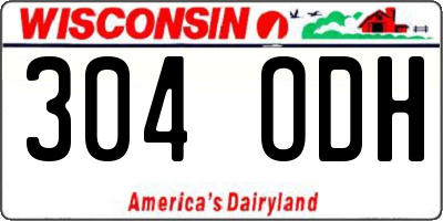 WI license plate 304ODH